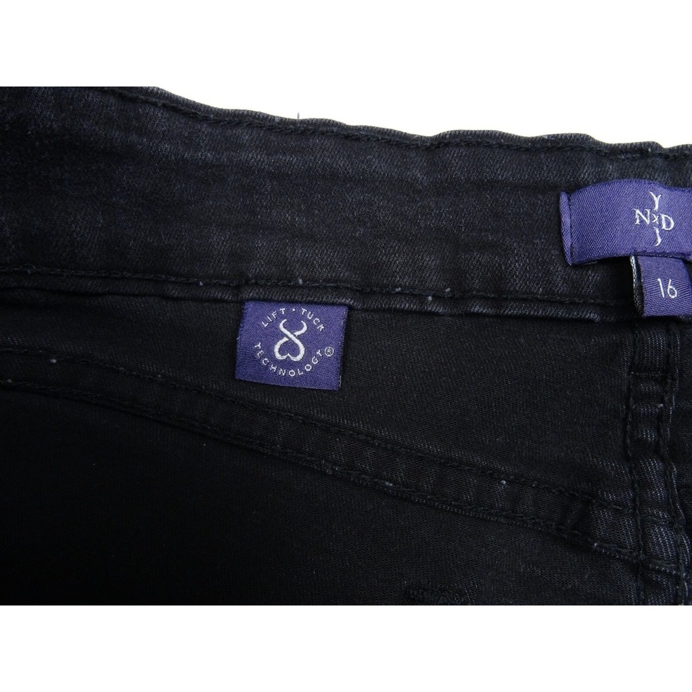 NYDJ Womens Jeans Size 16 Black Denim Ankle Stretch Lift Tuck High Rise - Picture 13 of 16